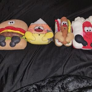 Plush Food Friends Set - Burger, Candy Corn, Hot Dog, and Fries